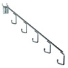 Azar Displays Five Hook Chrome Waterfall Hook Silver 15" L and Hooks 0.25" Dia., PK10 700860